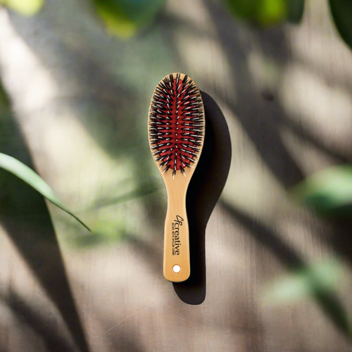 The unique combination of boar and nylon bristles offers the ideal balance for gentle detangling, smoothing, and precise styling.